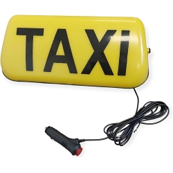 Lampa LED sygnalizator TAXI ukośna żółta z wtyczką