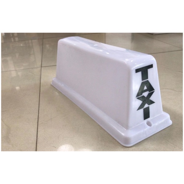 Lampa TAXI białem z bocznymi napisami