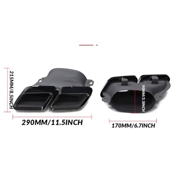 Komplet końcówek tłumika Mercedes W205 W213 W212 W222 czarne - Image 2