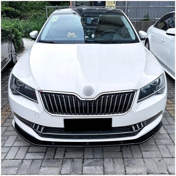 Spojler/ splitter przedniego zderzka SKODA SUPERB MK3 czarny połysk - Image 4
