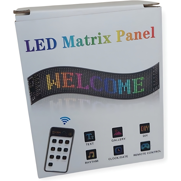 Panel LED Matrix Pixel 17cm x 7cm sterowany zdalnie i przez aplikację, wyświetlacz reklam - Image 3